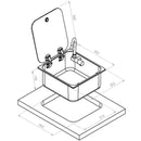 Carbest Spüle mit Wasserhahn und Glasabdeckung Camping Einbauspüle Küchenspüle