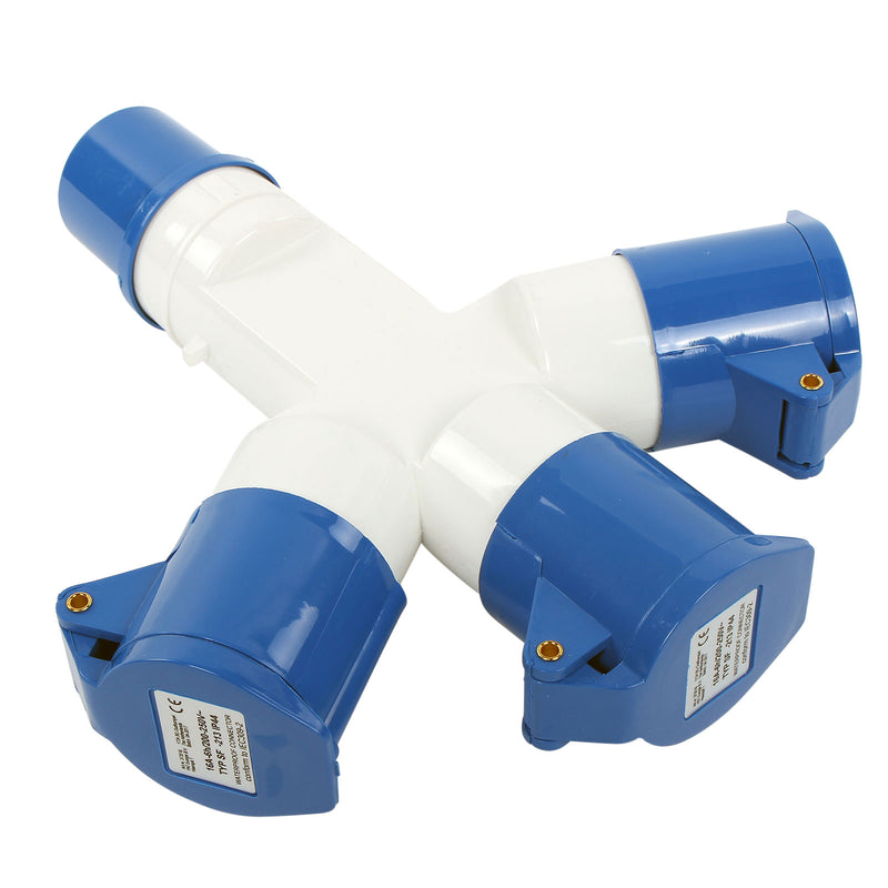 CEE Mehrfachadapter 3er Verteiler IP44 16A Frankreich