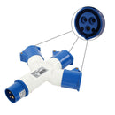 CEE Mehrfachadapter 3er Verteiler IP44 16A Frankreich