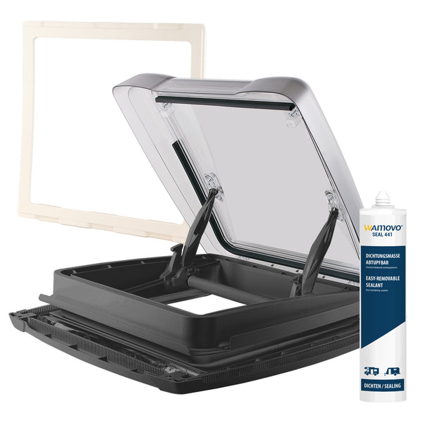 MPK VisionStar M pro Schwarz Dachhaube 40x40 inkl. Dichtmasse Adapterrahmen