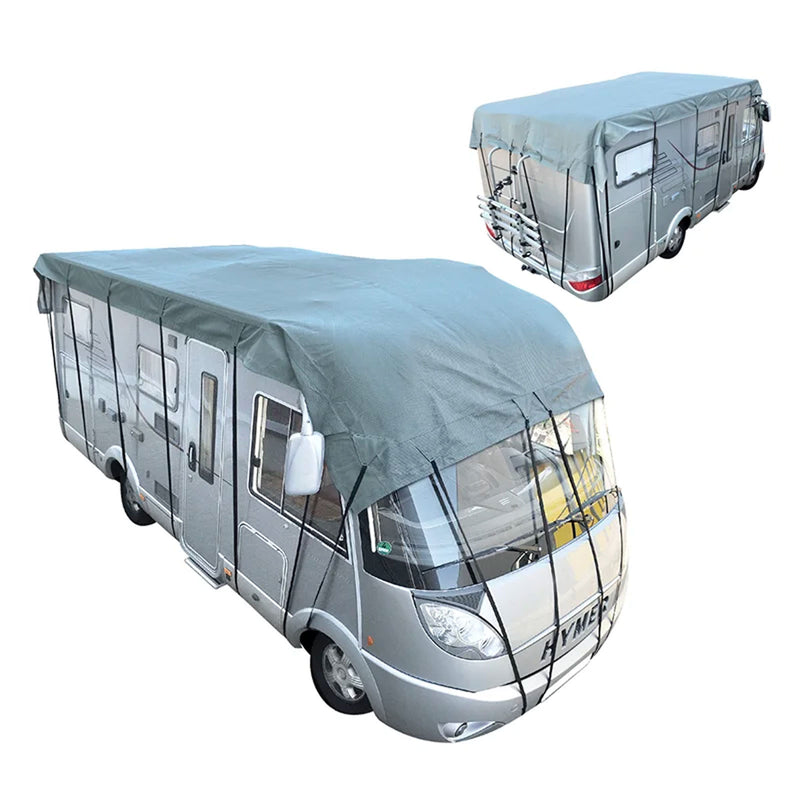 Dachschutzplane 6 x 3 m Schutzdach für Wohnwagen, Wohnmobil Abdeckung Grau