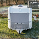 deiwo® Bugschutzplane für Wohnwagen 180x160 cm grau – Wetterfest Befestigung mit Kederschnur