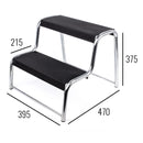 Doppeltrittstufe XL inkl. Fußmatte Trittstufe Stahl bis 150kg Wohnwagen Camping