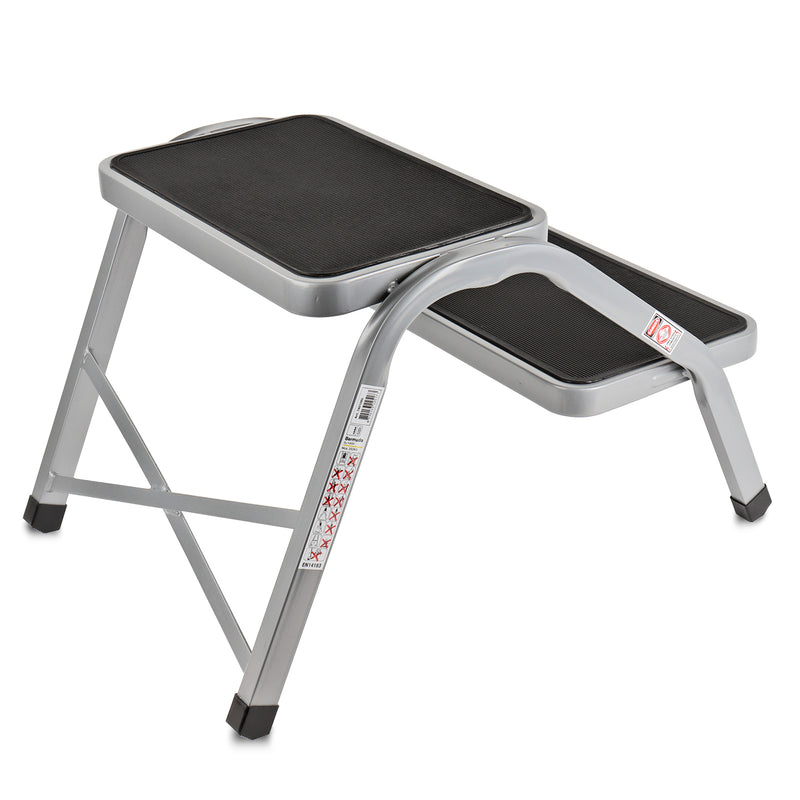 Doppeltrittstufe | 634x381x380mm | gummiert | 4kg | bis 150 kg | Grau