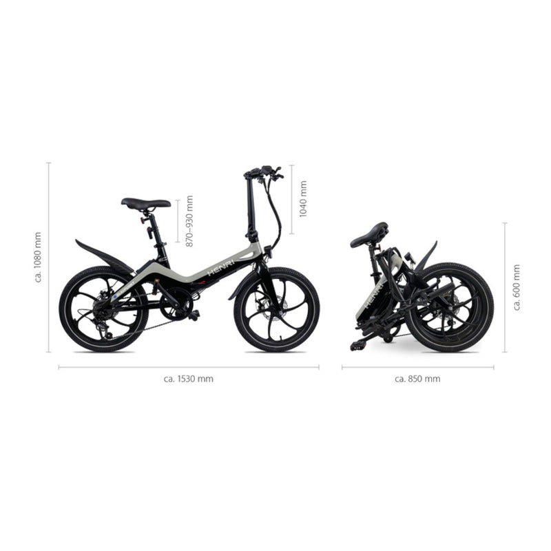 Blaupunkt HENRI 20" E-Faltrad Schwarz Shimano 6-Gang E-Bike Fahrrad Klapprad