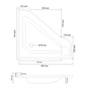 Eckwaschbecken groß im Komplettpaket, 58 x 54 x 9 cm, weiß