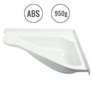 Eckwaschbecken groß 58 x 54 x 9 cm, ABS-Kunststoff, weiß