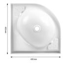 Eckwaschbecken 415 x 415 x 160 mm, Kunststoff, weiß – Wamovo