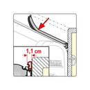 1 Meter Fiamma Dichtband Rain Guard S für Markisen WEIß Regenrinne Dichtband