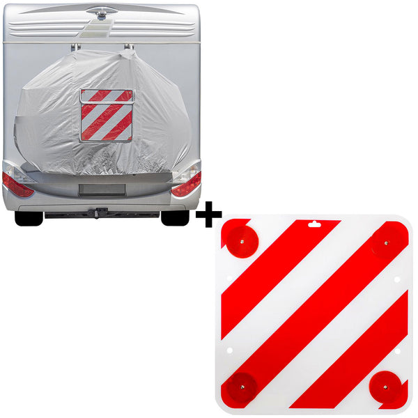 Set Fahrradschutzhülle XL 2 Fahrräder Sichttasche + Warntafel mit Reflektoren