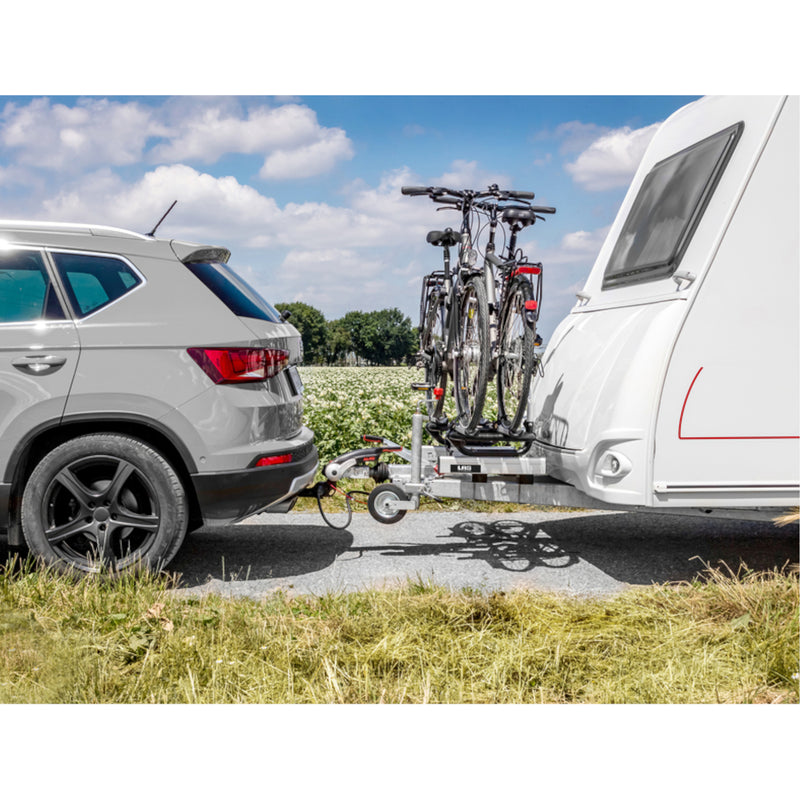 LAS Wohnwagendeichsel Fahrradträger für 2 Fahrräder / E-Bike - 60 Kg ausziehbar