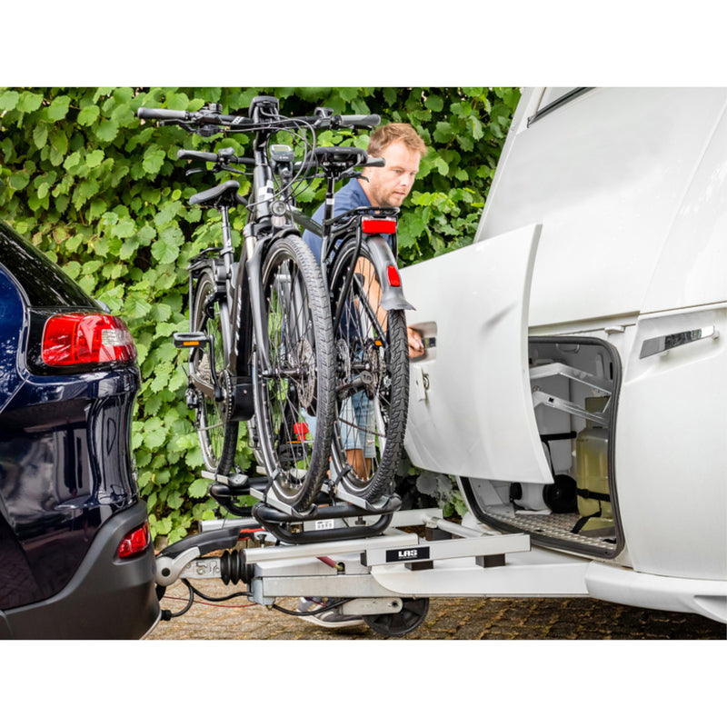 LAS Wohnwagendeichsel Fahrradträger für 2 Fahrräder / E-Bike - 60 Kg ausziehbar