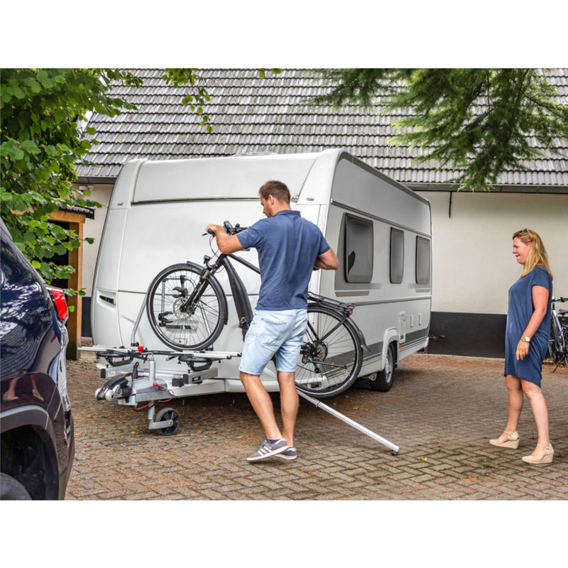 LAS Wohnwagendeichsel Fahrradträger für 2 Fahrräder / E-Bike - 60 Kg ausziehbar