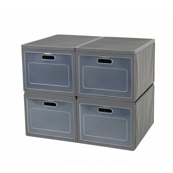 Camping Faltschrank Box 4 Campingschrank mit 4 Fächern grau 60x40x50cm Faltbox