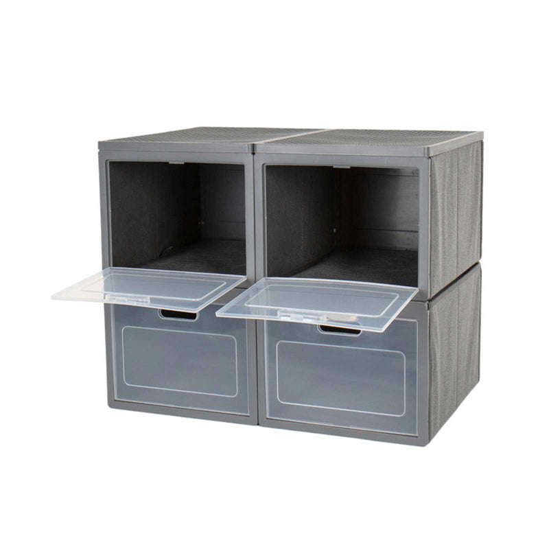 Camping Faltschrank Box 4 Campingschrank mit 4 Fächern grau 60x40x50cm Faltbox