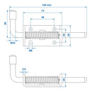 2er Set Federverriegelung Ø10 mm/136 mm Heckklappenverschluss aus Stahl – APT