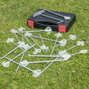 20 Stk. Felsbodenheringe im Koffer Metall Zelt Heringe - fluoreszierende Haken