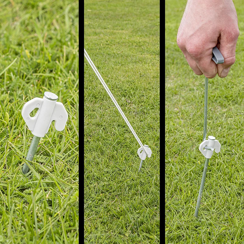 20 Stk. Felsbodenheringe im Koffer 20cm Metall Heringe - mit Kunststoffhaken