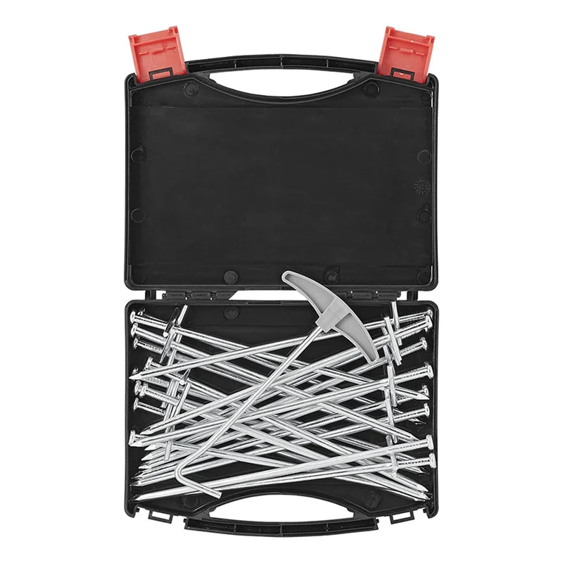 20 Stk. Felsbodenheringe mit Koffer 23cm Metall Heringe - geschweißter Querstift