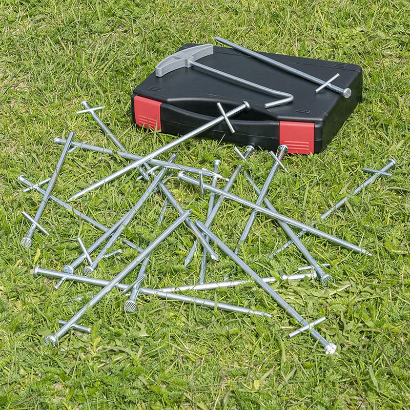 20 Stk. Felsbodenheringe mit Koffer 23cm Metall Heringe - geschweißter Querstift