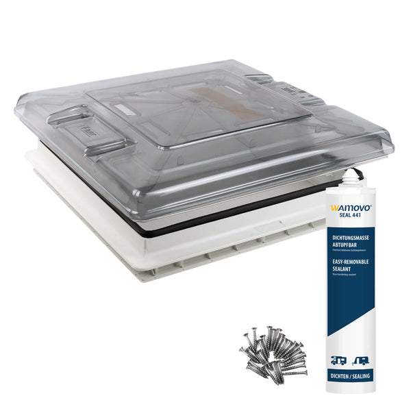 Dachfenster Fiamma Vent 50x50 cm Klar + Dichmittel + Schrauben