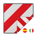 Flexible Warntafel zum wenden für Italien und Spanien 50 x 50 cm Ösen Kunststoff