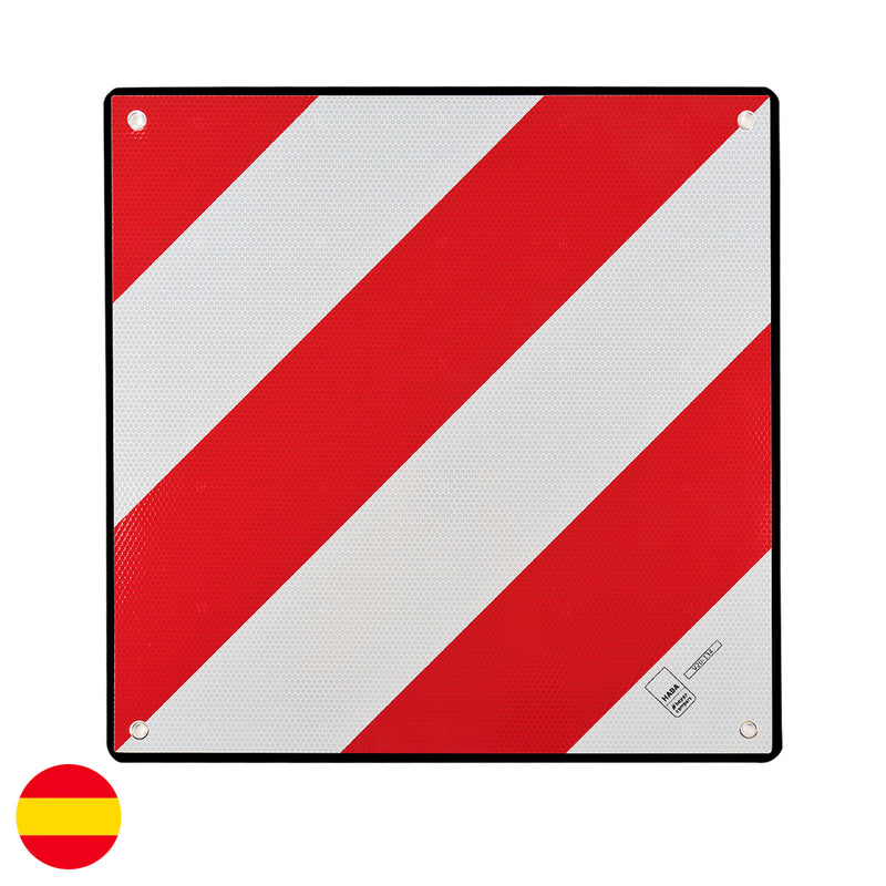 Flexible Warntafel zum wenden für Italien und Spanien 50 x 50 cm Ösen Kunststoff