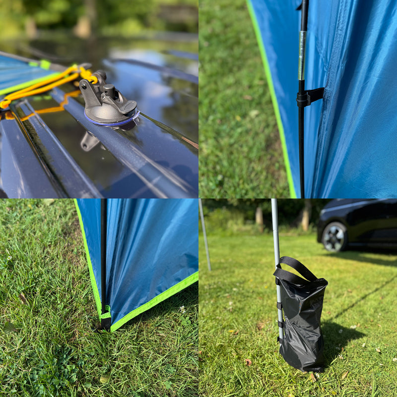 freizeitschmiede® Advan Teardrop Markise – Tragbares Sonnensegel für SUV, Van & Camping