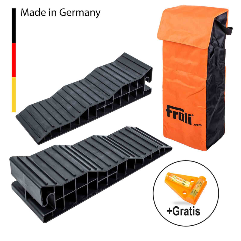 Froli Auffahrkeile Stufenkeile für Wohnwagen & Wohnmobil 8t + Waage