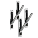 4er Set Garderobenhaken Klapphaken 88x21,5mm, Camping Kleiderhaken, Wandhaken Chrom