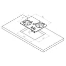 Gaskochfeld Herdplatte 2-flammig Glas Einbau-Gasherd für Wohnwagen, Wohnmobil