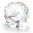 Camp4 Emaille Geschirr-Set - Campfire - 6tlg., Campinggeschirr Outdoor, Camping