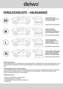 deiwo Halbgarage in Größe XS, M, L, XL Nylongewebe, Transporttasche