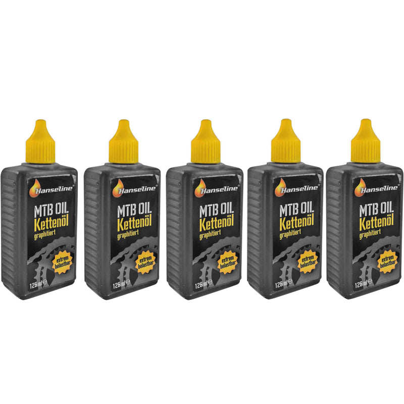 5x Hanseline  Kettenöl Fahrrad 125 ml graphitiert extrem belastbar Graphitöl