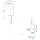 Kurbel Hebel Stützrad 48mm Bugrad Deichselrad Länge 126mm für Anhänger Wohnwagen
