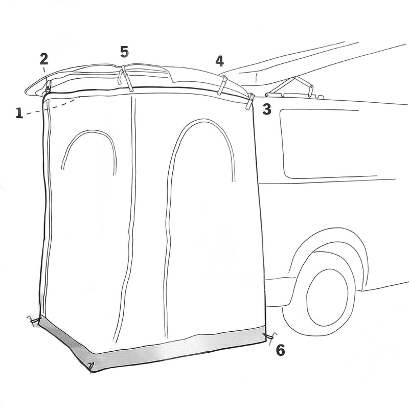 Reimo Heckzelt "Fritz Rear" Reisezelt 150 x 180 für VW T4 T5 T6 Volkswagen