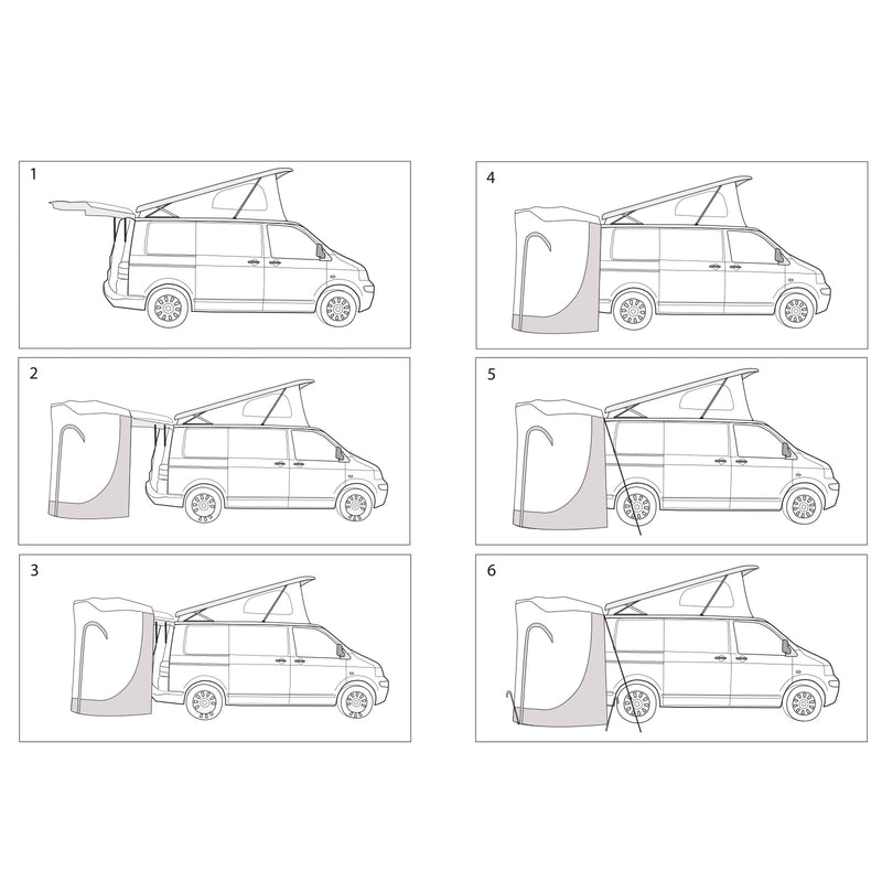 Heckzelt Upgrade 195x200 passend für Mercedes Vito, V-Klasse, MarcoPolo ab 2015