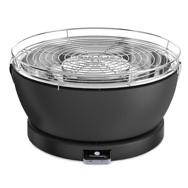Holzkohle Grill Tischgrill "Vesuvio" Ø 33 cm, Anthrazit, für Camping u. Garten