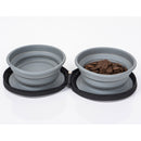 Hundenapf LUCY | 2 Stk. faltbare Silikon Näpfe | Futternapf Reisenapf | Ø16 grau