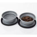 Hundenapf LUCY | 2 Stk. faltbare Silikon Näpfe | Futternapf Reisenapf | Ø16 grau