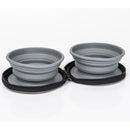 Hundenapf LUCY | 2 Stk. faltbare Silikon Näpfe | Futternapf Reisenapf | Ø16 grau