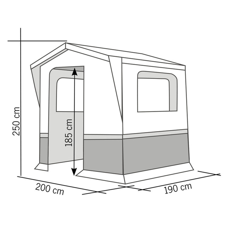 Küchenzelt ALICANTE 200x190cm Geräte-/Umkleidezelt Lagerzelt Vorzelt Camping
