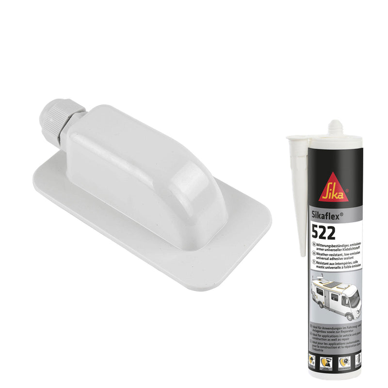 Dachdurchführung Solar einfach weiß + Sikaflex 522 weiß