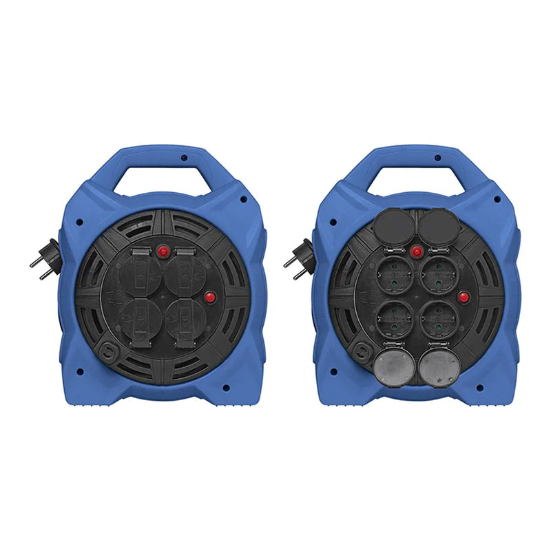 Kabeltrommel 15m Schuko 4-fach 3x1,5mm² Verlängerungskabel mit LED-Beleuchtung