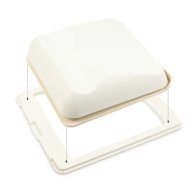 SET Fiamma Vent weiß 28x28cm Dachfenster inkl. 2x Dichtstoff und Adapterrahmen passend für Ducato