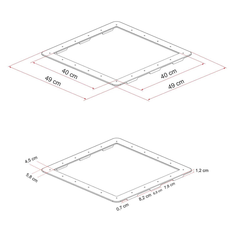 KIT FRAME 40 DUCATO 40 x 40 cm Adapterrahmen für Dachluke Dachfenster Wohnmobil