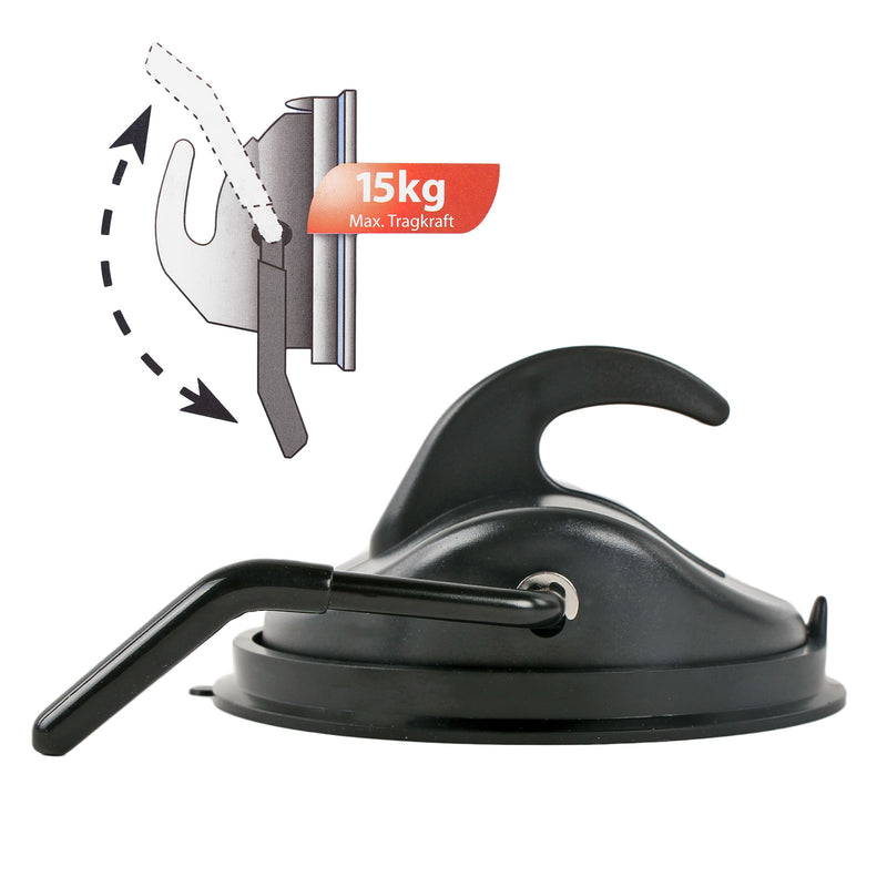 Saugnapf Befestigung mit Haken 2er Set 15 Kg Tragkraft Klappsauger