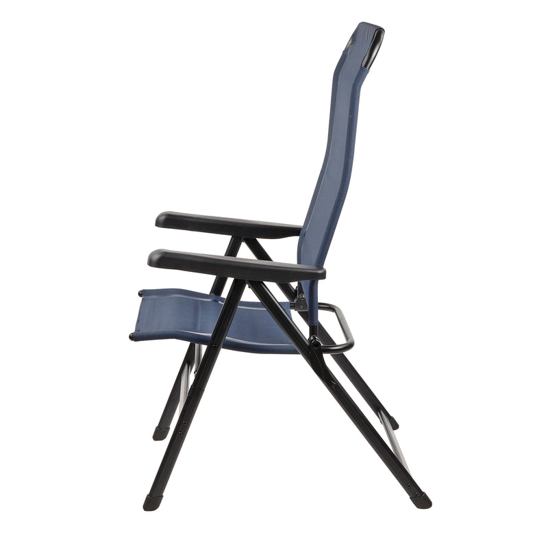 2x Via Mondo Campingstuhl "Alto Azul" 7 fach verstellbar breite Armlehen kompaktes Packmaß
