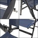 4x Via Mondo Campingstuhl "Alto Azul" 7 fach verstellbar breite Armlehen kompaktes Packmaß – ViaMondo