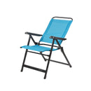 4x Via Mondo Campingstuhl "Basso Azurro" 7 fach verstellbar breite Armlehen kompaktes Packmaß